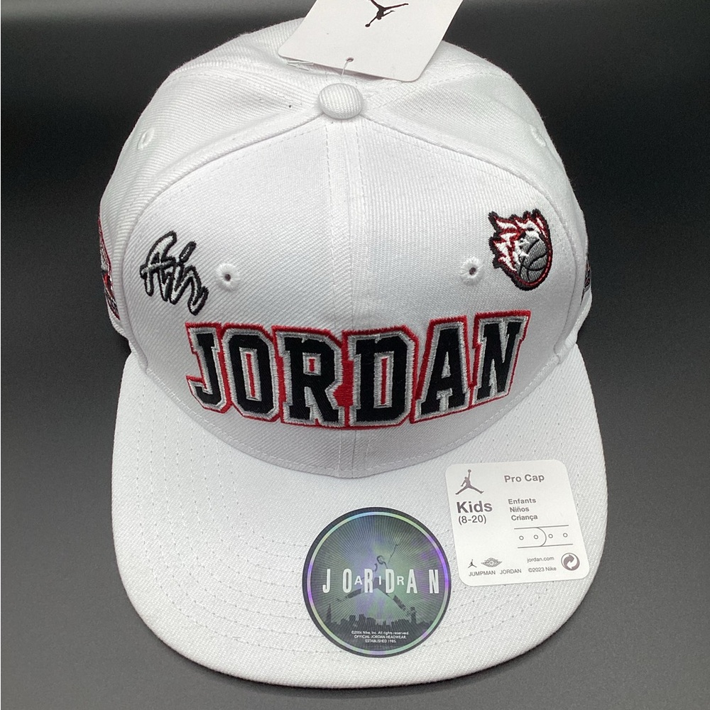 Jordan White Cap with Embroidered Logos
